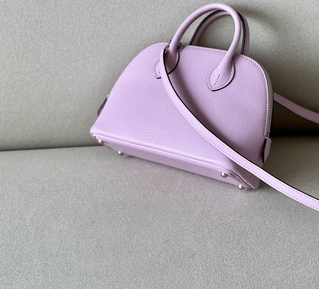 Hermes Bolide 1923 Mini Handbag Shoulder Bag In Light Purple Evercolor Leather